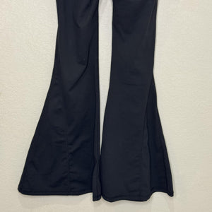 POPFLEX Pants Womens Medium Black Magical Flare Yoga Crossover Waist Pockets