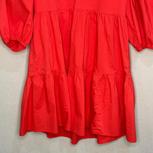 Sundry For Evereve Coral The Anywhere Tiered Dress Size Medium NEW $138