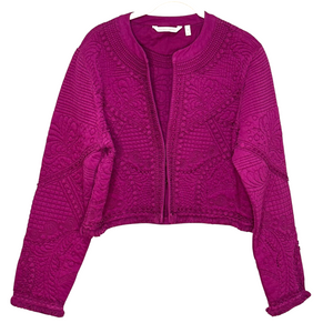 Soft Surroundings Rishi Bolero Quilted Crop Jacket Size Medium Purple