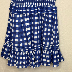 Cleobella Benny Mini Dress Size Small NEW Blue White $250 Ruffle Sleeve Smocked