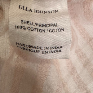 Ulla Johnson Top Size 4 Pink White Striped Smocked Off Shoulder