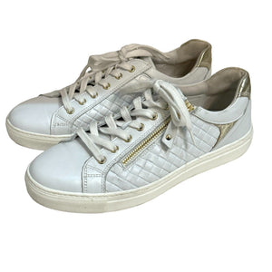 NeroGiardini White Basketweave Side Zip Sneaker Size US 8 (38)