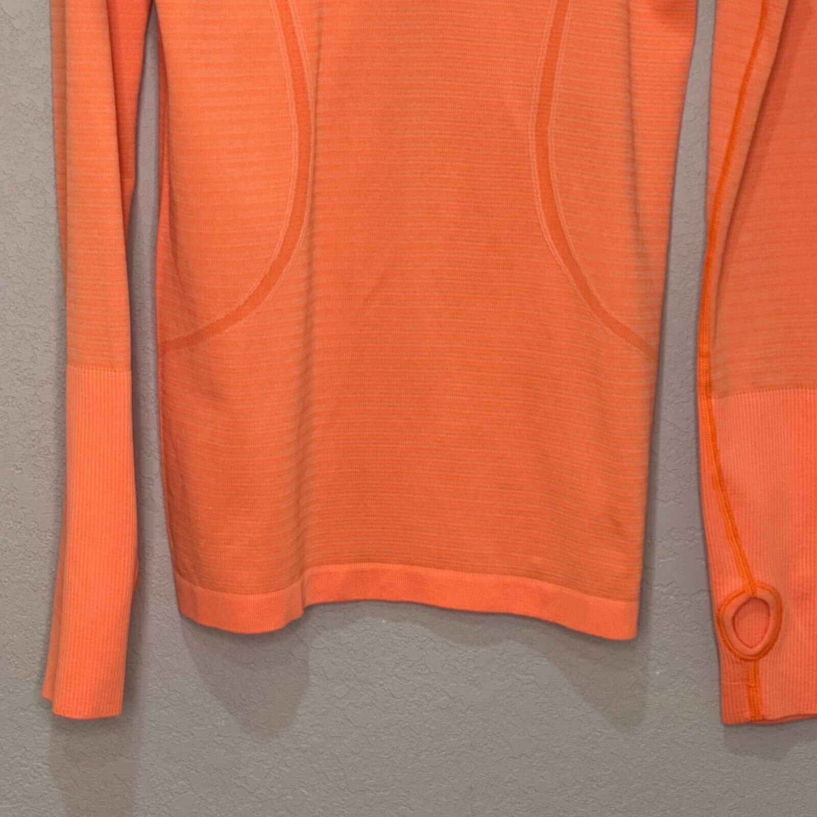 Lululemon Swiftly Tech Running Top Size 6 Orange Soda Long Sleeve