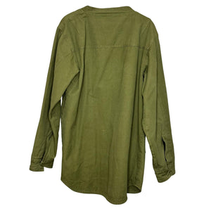 Civil Regime Jacket Womens Medium Green Embroidered Utility Open Front Pockets