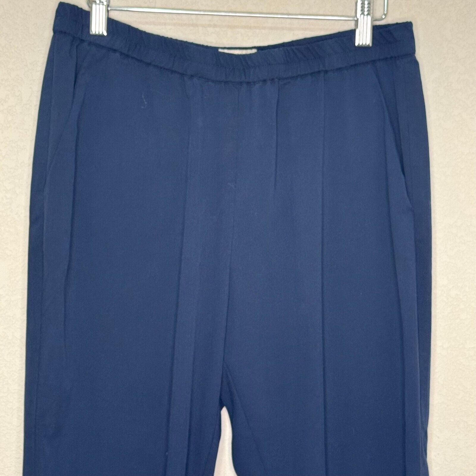 Marine Layer Allison Pants Women Size Medium Navy Blue Pockets Dolphin Hem