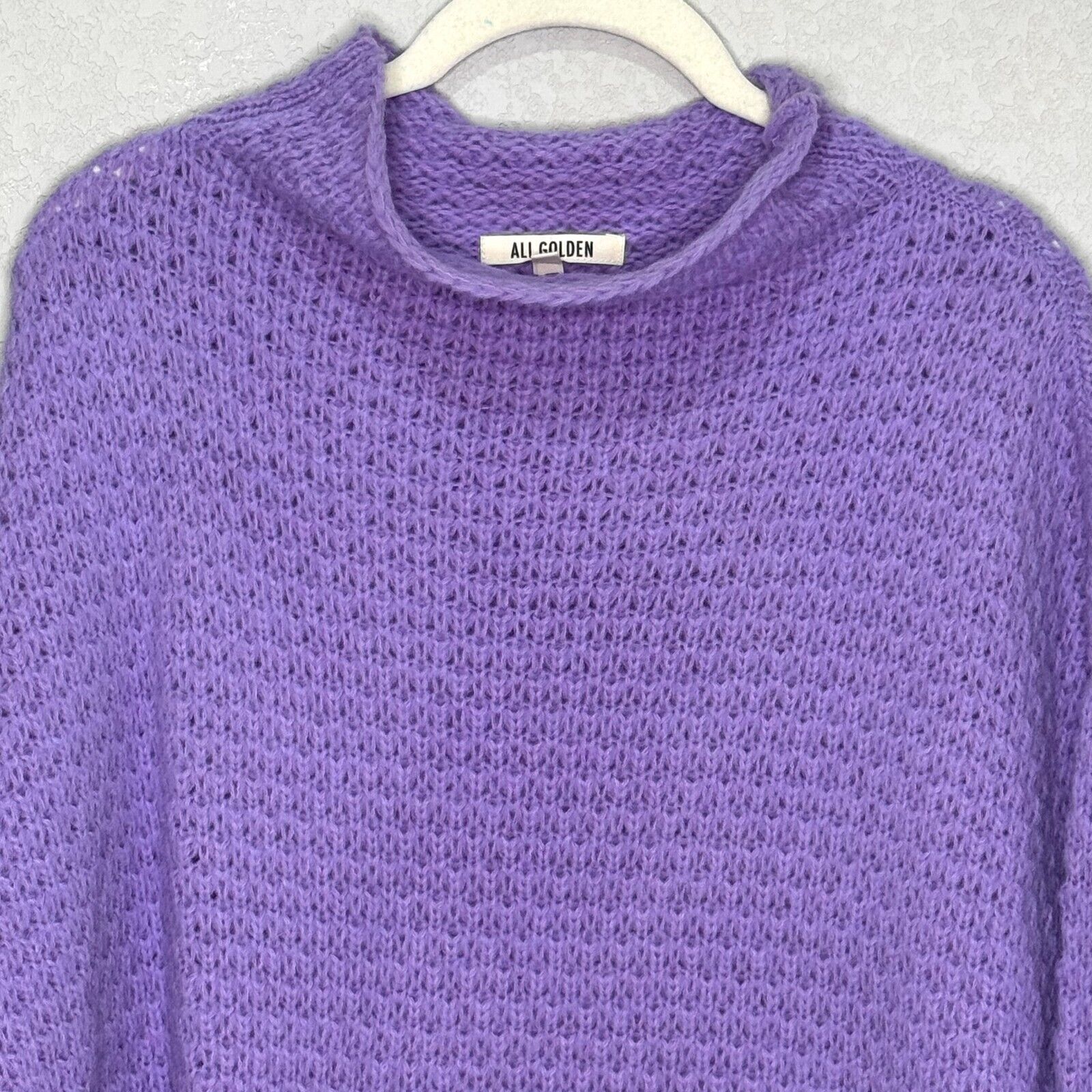 ALI GOLDEN Sweater One Size Purple Alpaca Wool $268