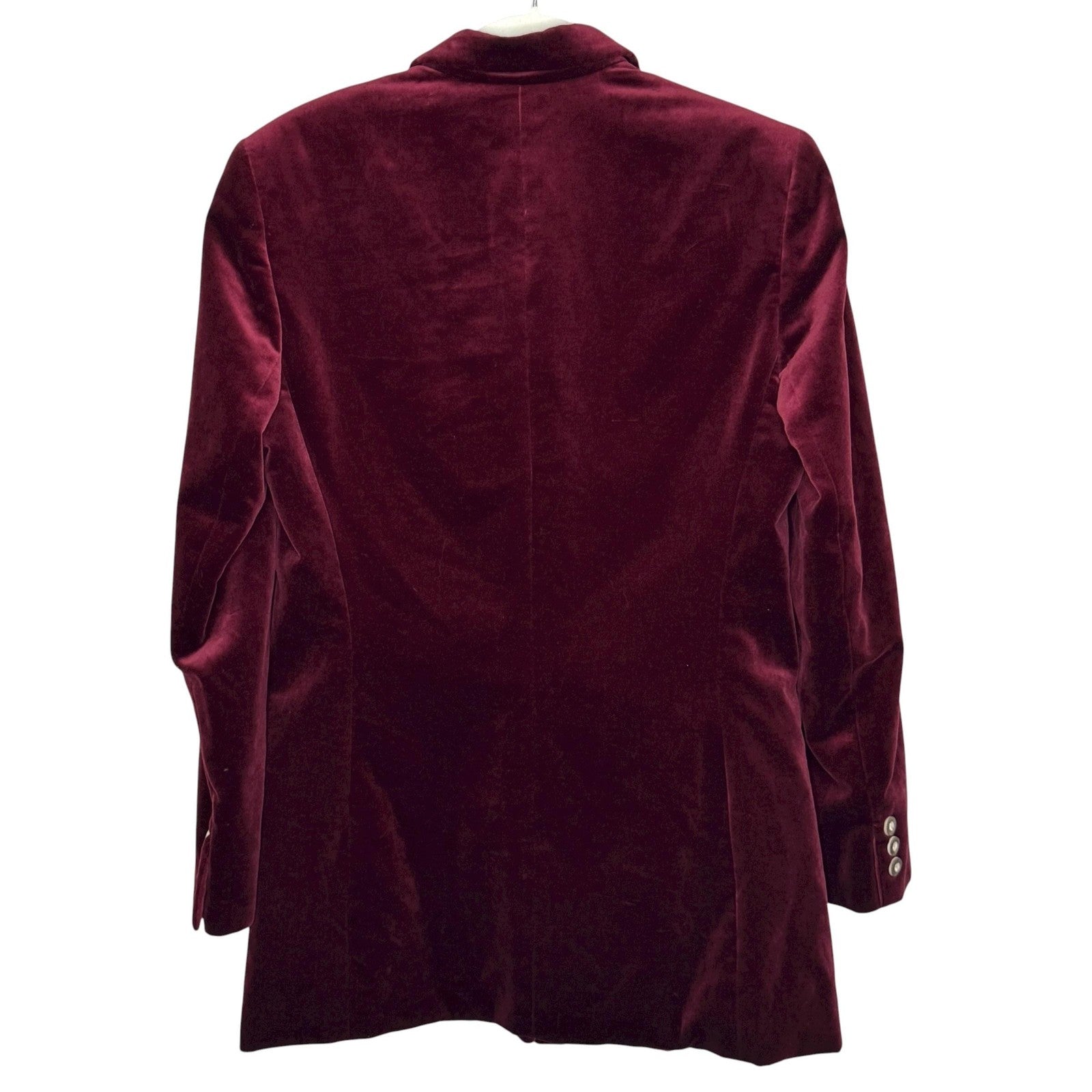 Gorsuch Ltd Blazer Womens 8 Burgundy Velvet Gold Buttons Made USA Lined Jacket