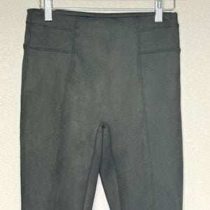 Spanx Pants Womens Small Green Faux Suede Pull On Stretch Slim Leg High Rise