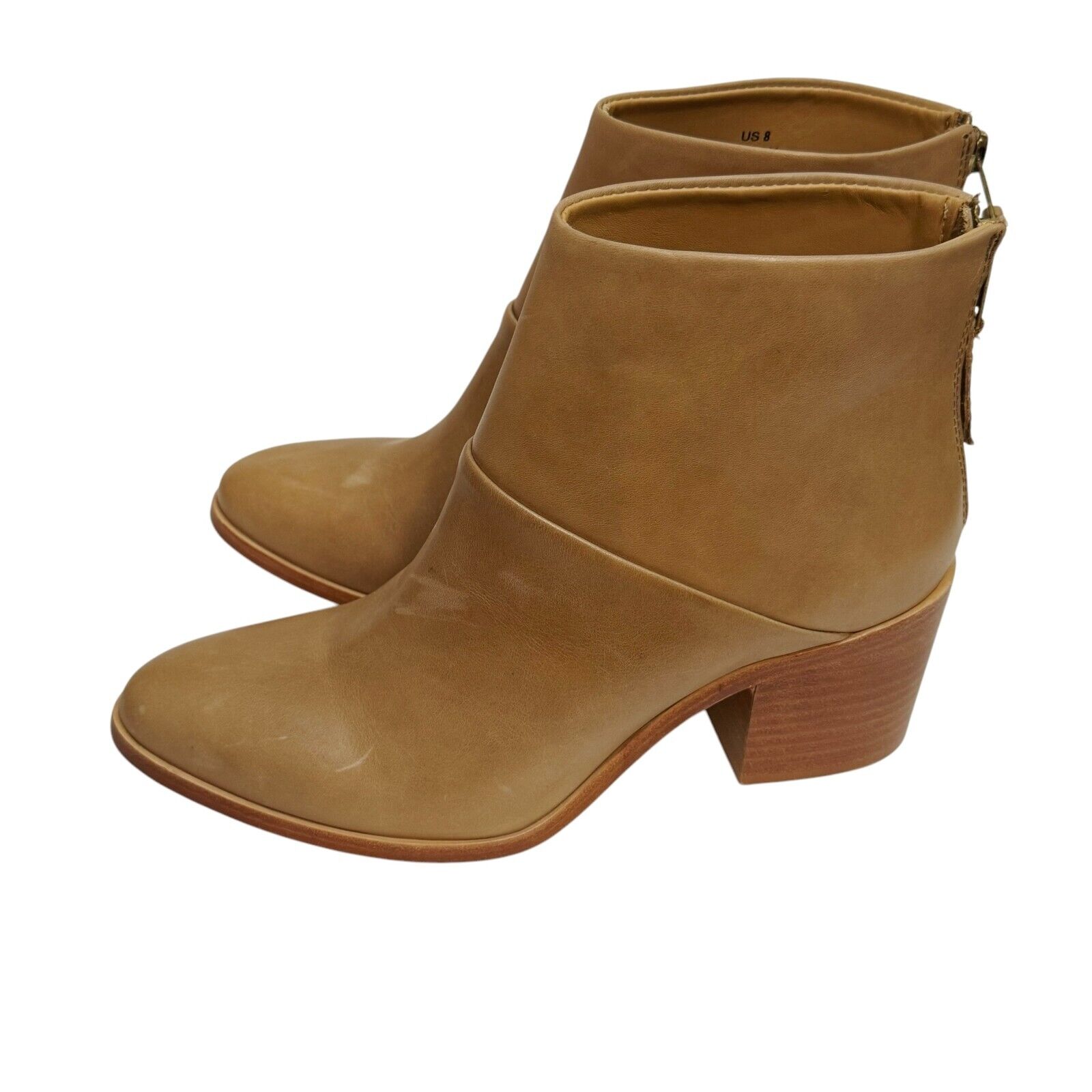 Nisolo Womens Beige Almond Dari Leather Bootie Ankle Boots Size 8 $250