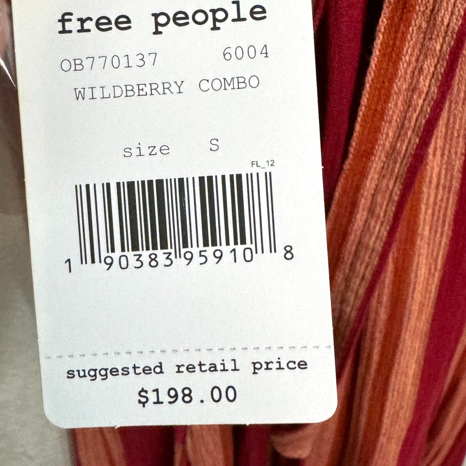 FREE PEOPLE Red Wildberry Combo Crossback Chante Maxi Dress Size Small NEW $198