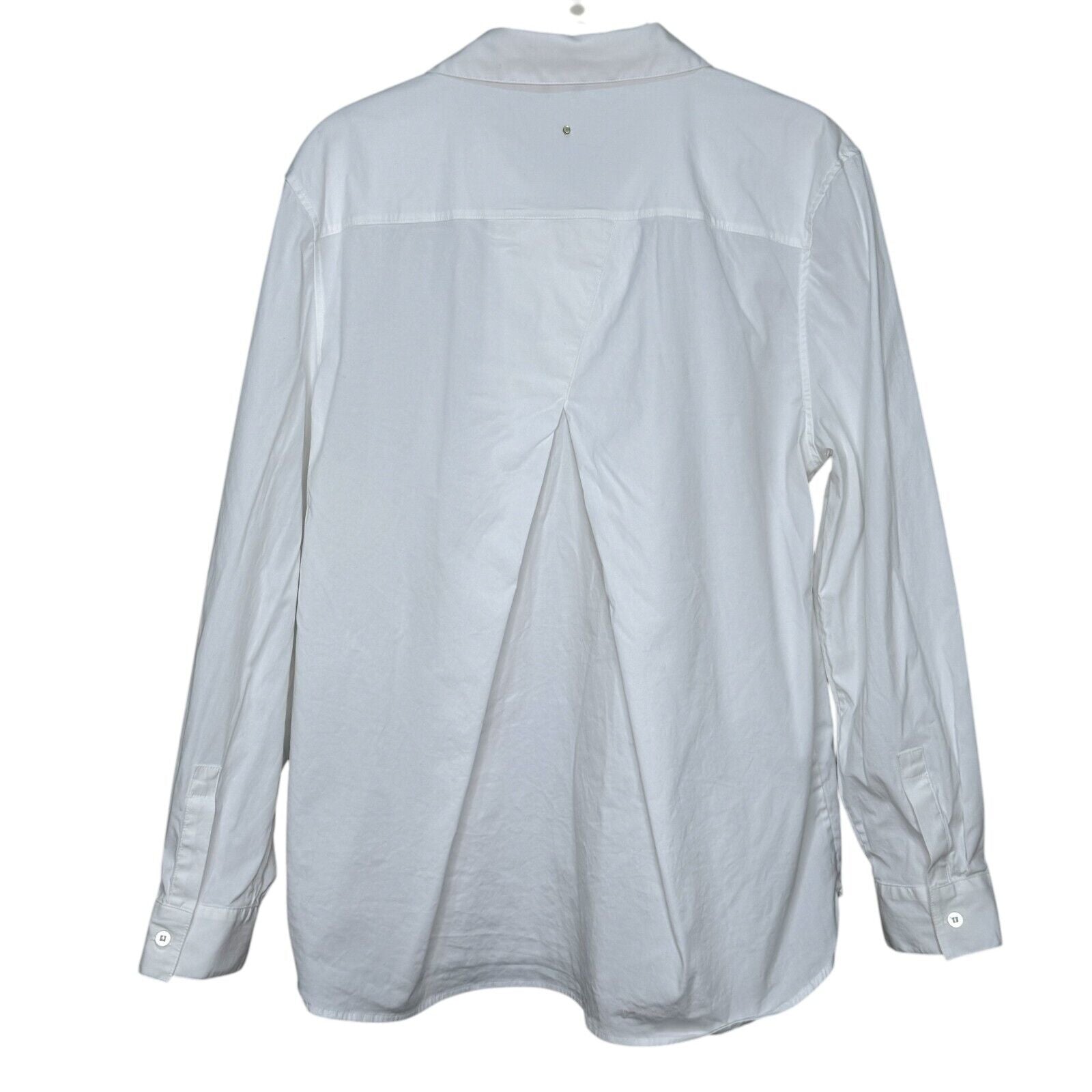 Cuyana White Shirt Size Large Long Sleeve Button Down 96% Cotton, 4% Elastane