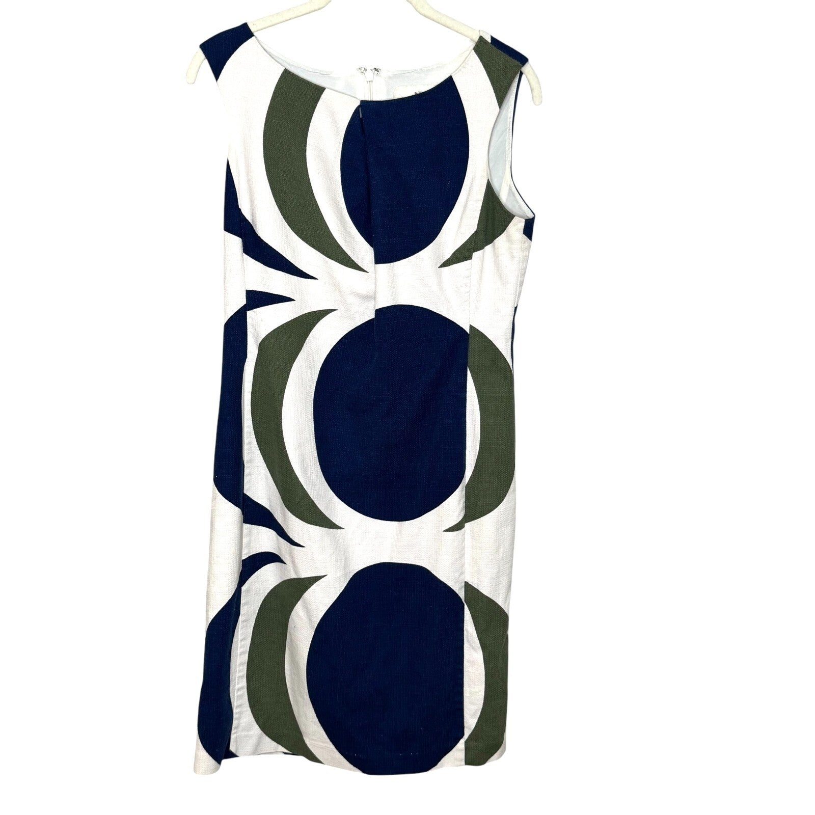 Anthropologie Tabitha Dress Size 6 Ivory Mod Circle Sleeveless Sheath