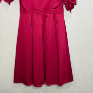 Gal Meets Glam Pink Debbie Butter Satin Fit & Flare Dress Size 4