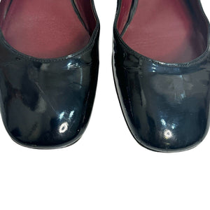 Marc by Marc Jacobs Black Patent Leather Glitter Brooke Mary Jane Flats Size 7.5