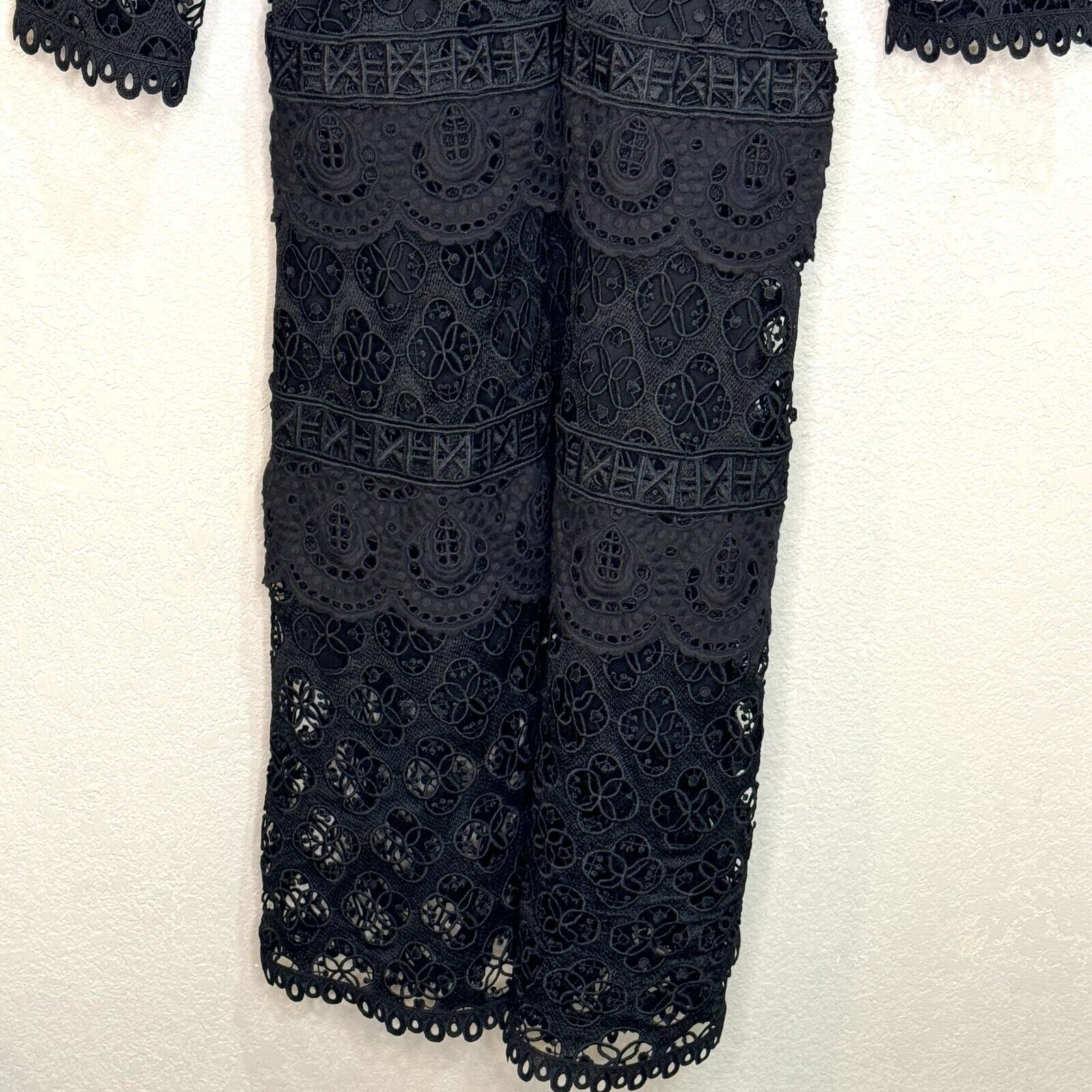 Sea New York NEW Black Laurel Lace Midi Dress $480 Size 6