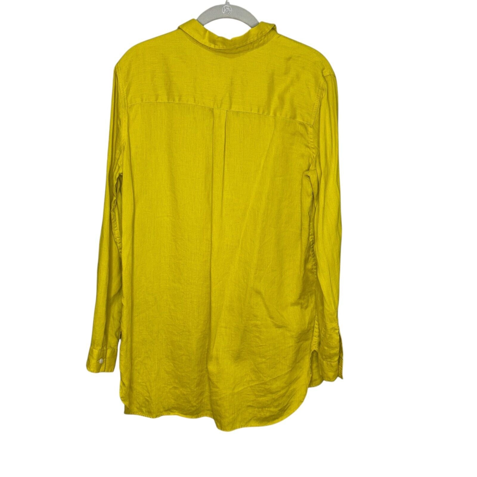 Boden The Linen Shirt in Pineapple Yellow Size 10 Long Sleeve Button Down