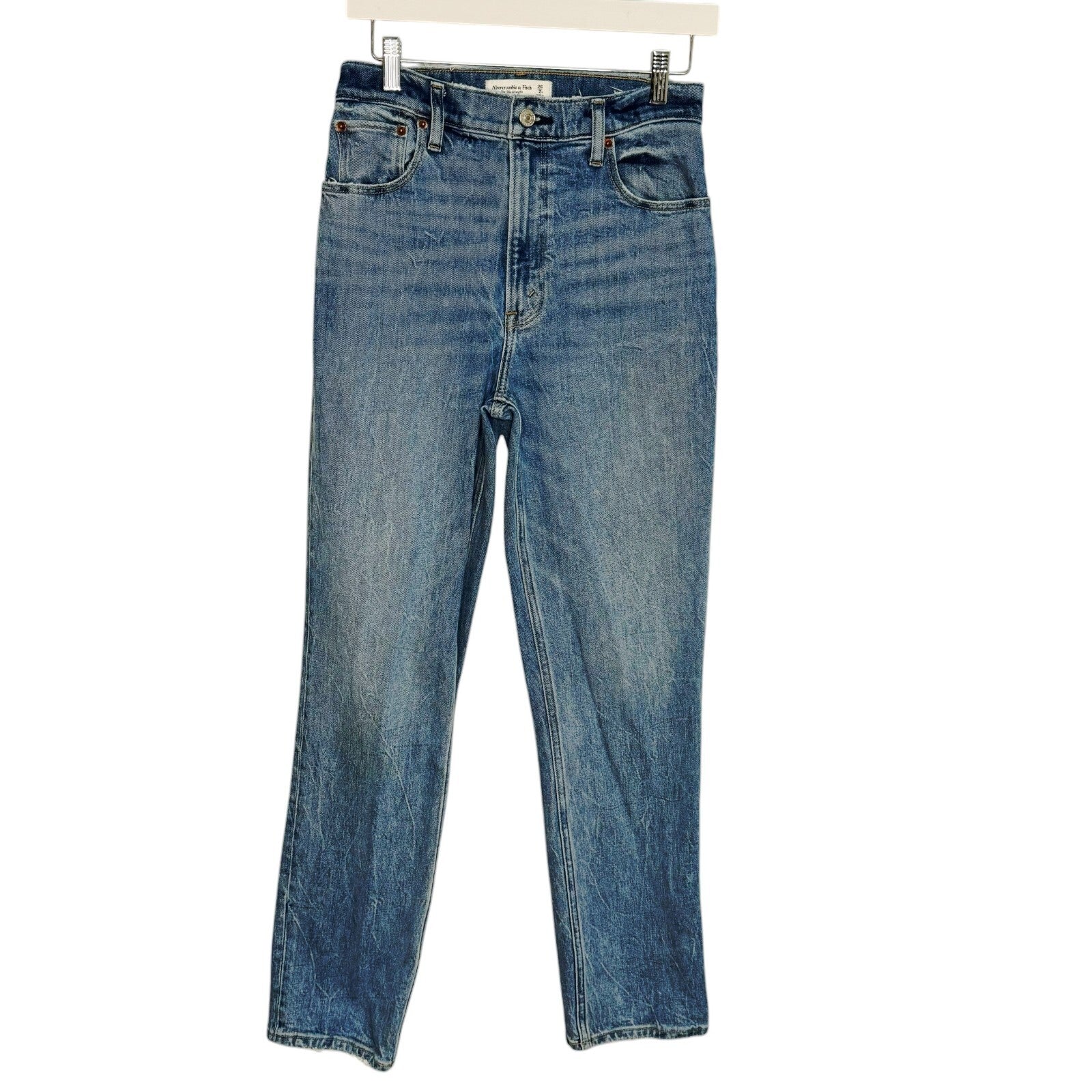 Abercrombie Ultra High Rise Jeans Size 26 Blue The 90's Straight