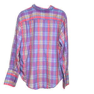 J. Crew Garçon Cotton Voile Shirt Size 10 Sunset Plaid Button Up