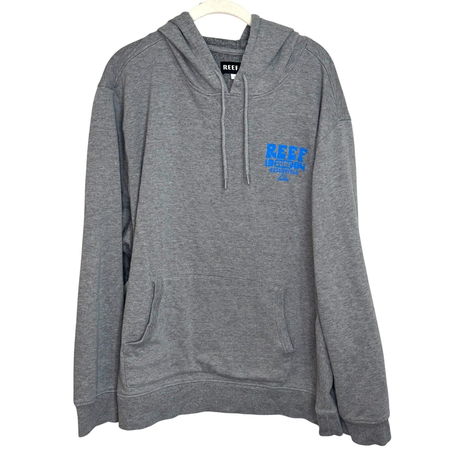 Reef Mens Hoodie Sweatshirt Size XXL Steel Grey / Blue Essentials