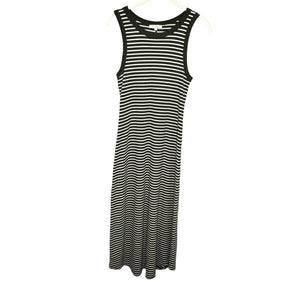 Z Supply Dress Womens Small Black White Striped Sleeveless Maxi Tank Stretch