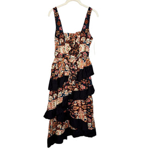 Anthropologie NEW Black Multi Tiered Midi Dress Size Small $180