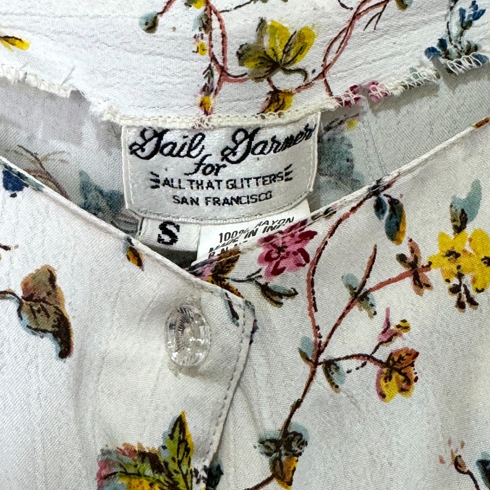 VTG Gail Garner All That Glitters San Francisco Dress Size Small Floral Sheer