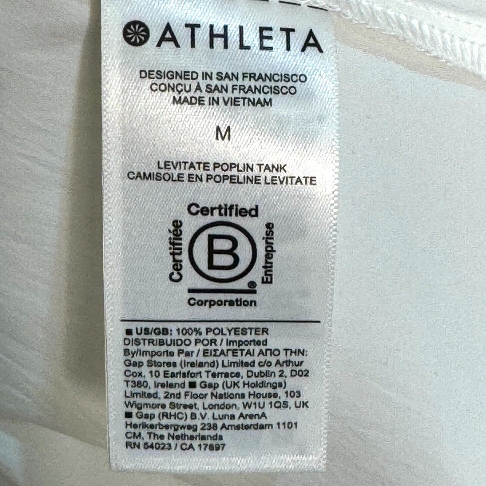 Athleta White Poplin Levitate Collared Drawstring Button Front Tank Top Size Med