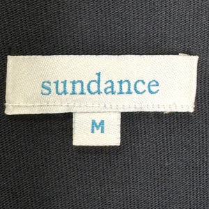 Sundance Dress Medium Charcoal Black Long Sleeve Draped Waist Midi Modal Cotton