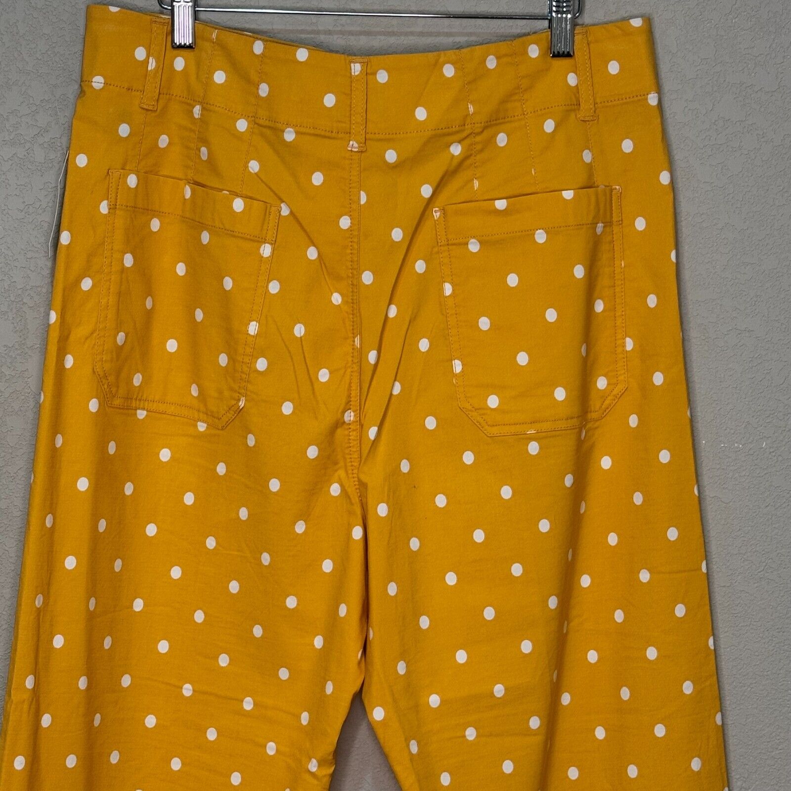 Anthropologie Maeve Colette Pants Size 32 NEW Yellow Gold Polka Dot