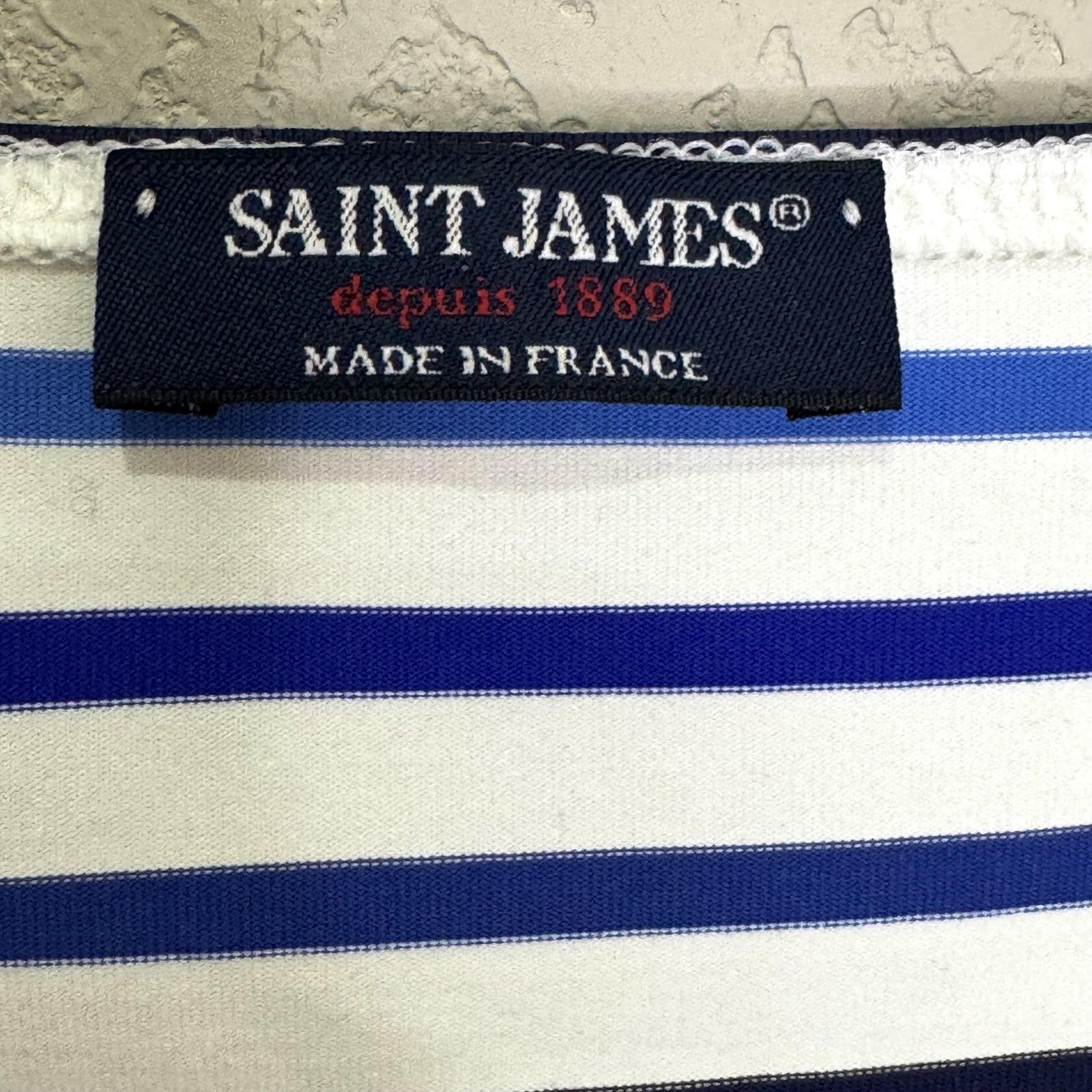 Saint James Shirt Womens Small Breton Stripe 3/4 Sleeve Boat Neck Made in France