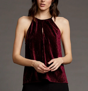 Amanda Uprichard Maroon Raven Velvet Sleeveless Top Size Small NEW $188