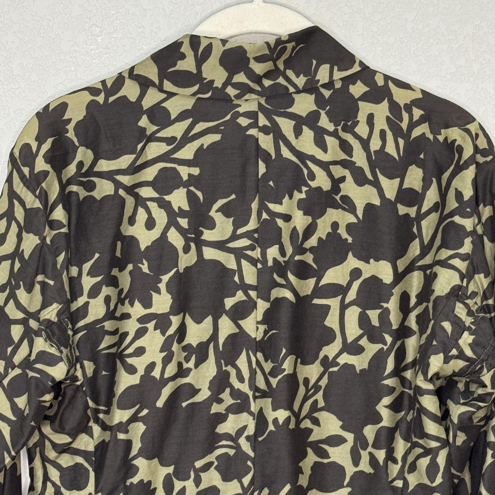Vtg Yves Saint Laurent Shirt Size 38 Floral Print Silk Tie Waist Designer Blouse