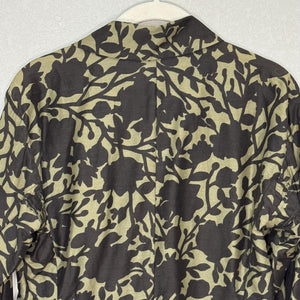 Vtg Yves Saint Laurent Shirt Size 38 Floral Print Silk Tie Waist Designer Blouse