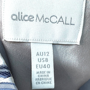 Alice McCall Bonita Ink Blue Mini Dress Size 8 $390