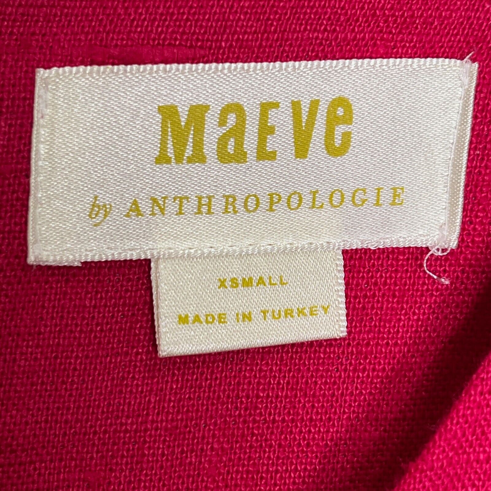 Anthropologie Maeve Melbourne Hot Pink Linen Swing Dress XS