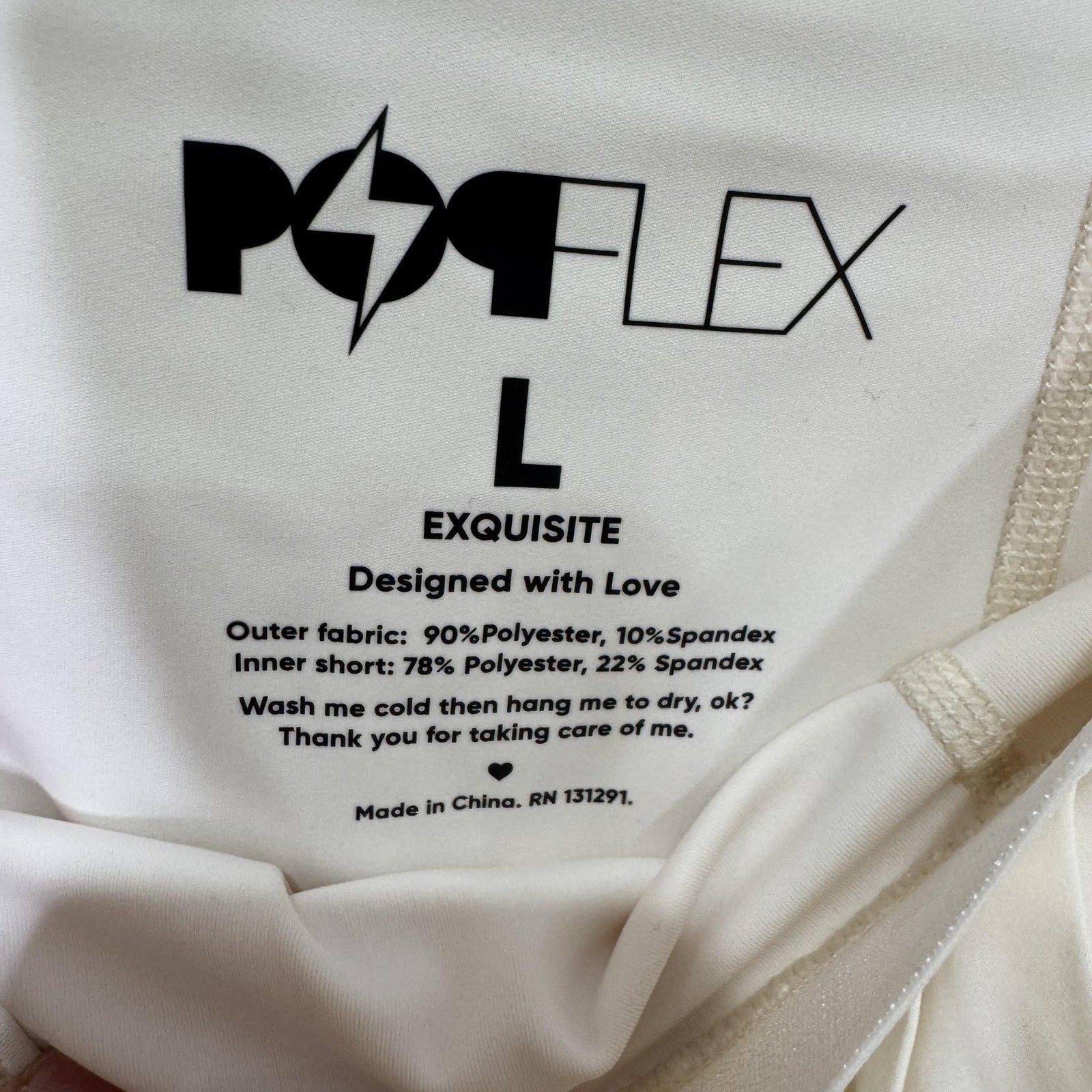 PopFlex Exquisite Skort Womens Large Ivory Pleated Tennis High Waist Pockets