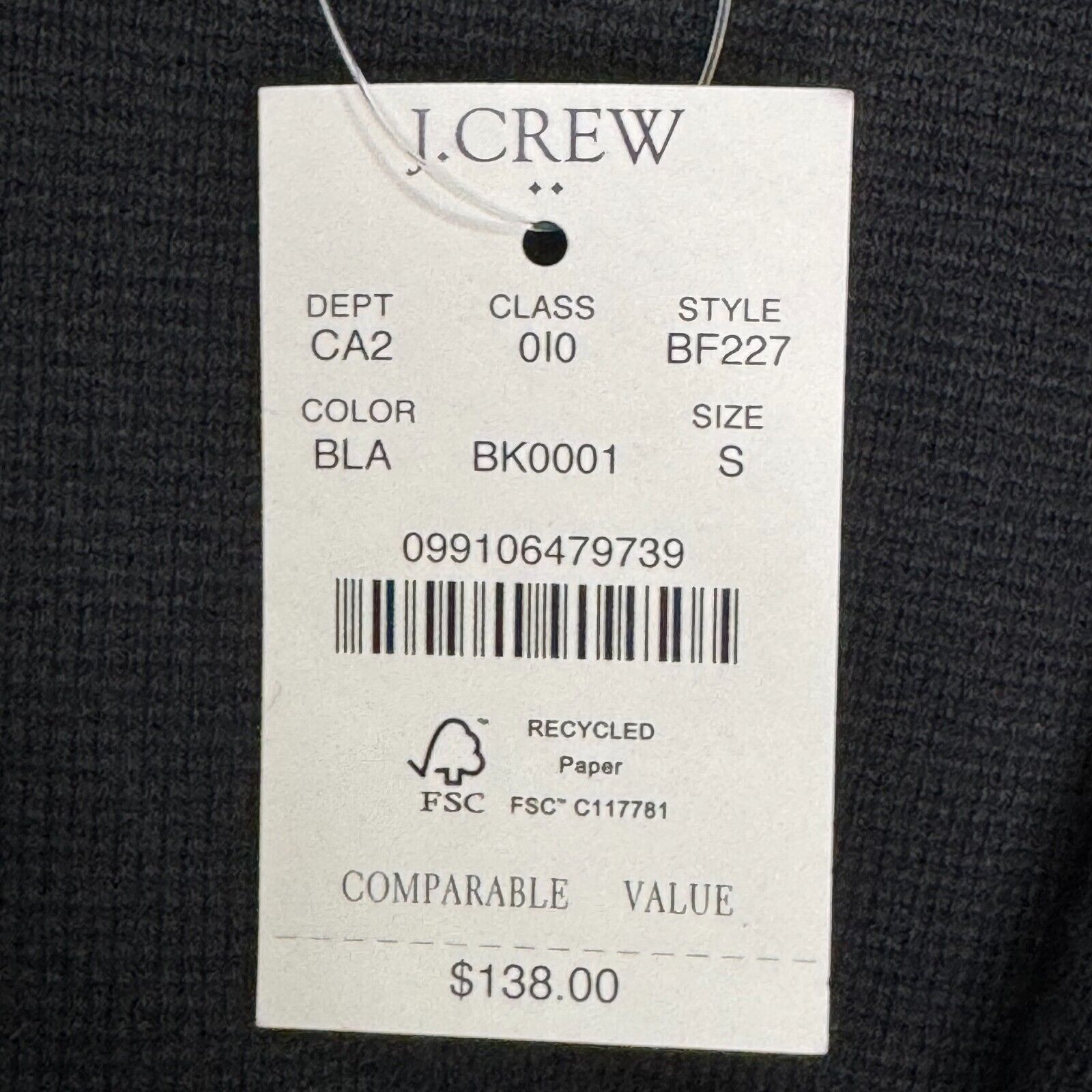 J. Crew Factory Schoolboy Sweater Blazer Size Small NEW Black Stretch Cotton