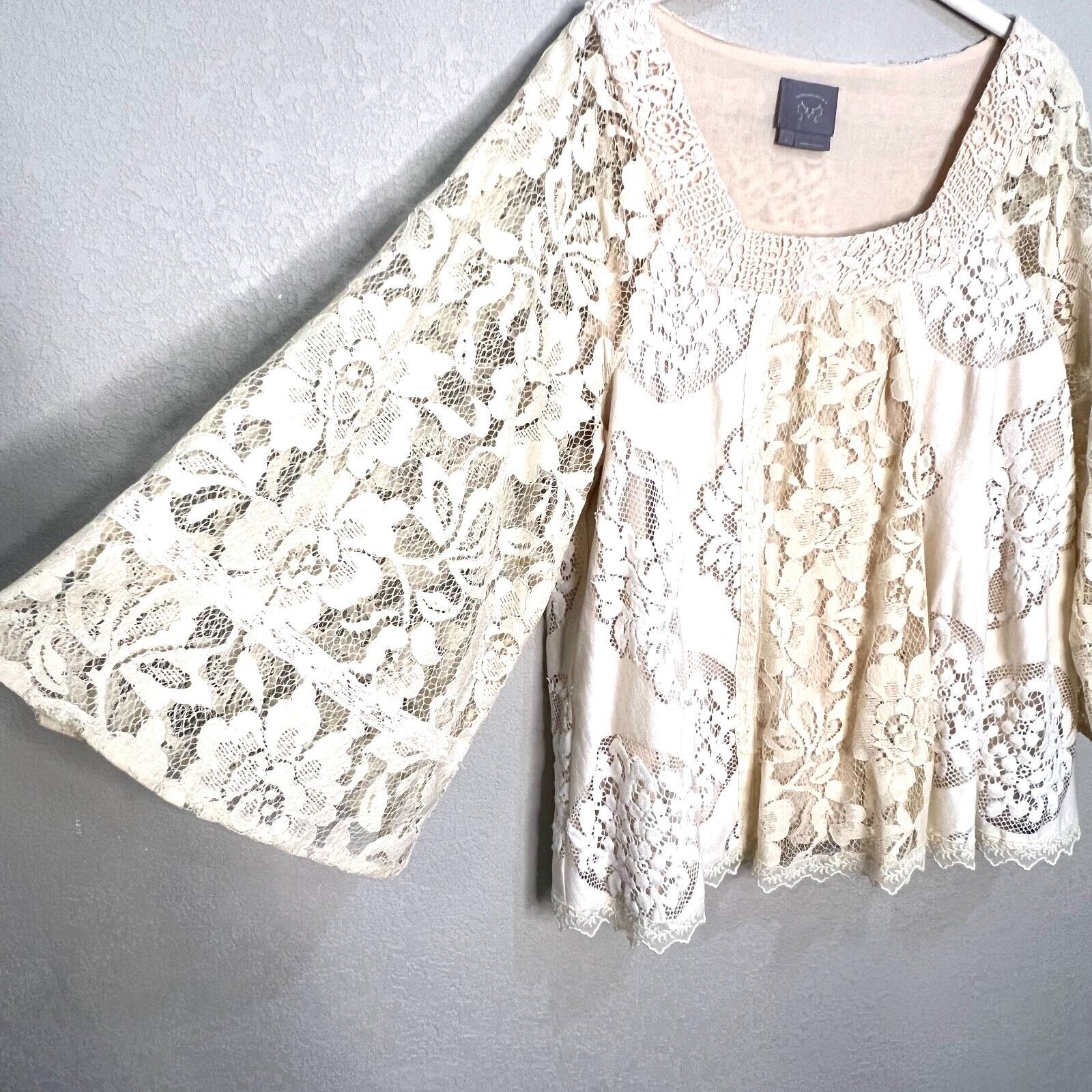 Anthropologie Vanessa Virginia Prosody Lace Blouse Size Large