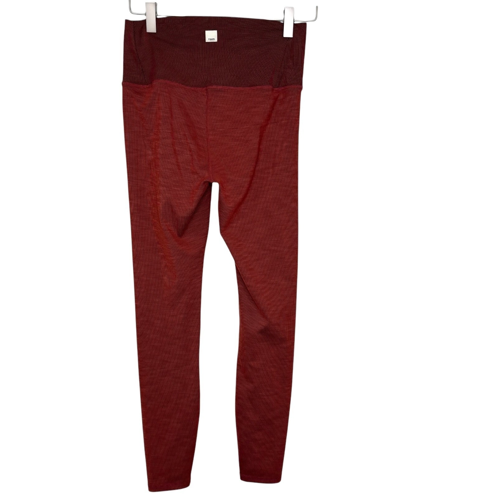 VUORI Clean Elevation Leggings Womens Size Small Ribbed Terracotta