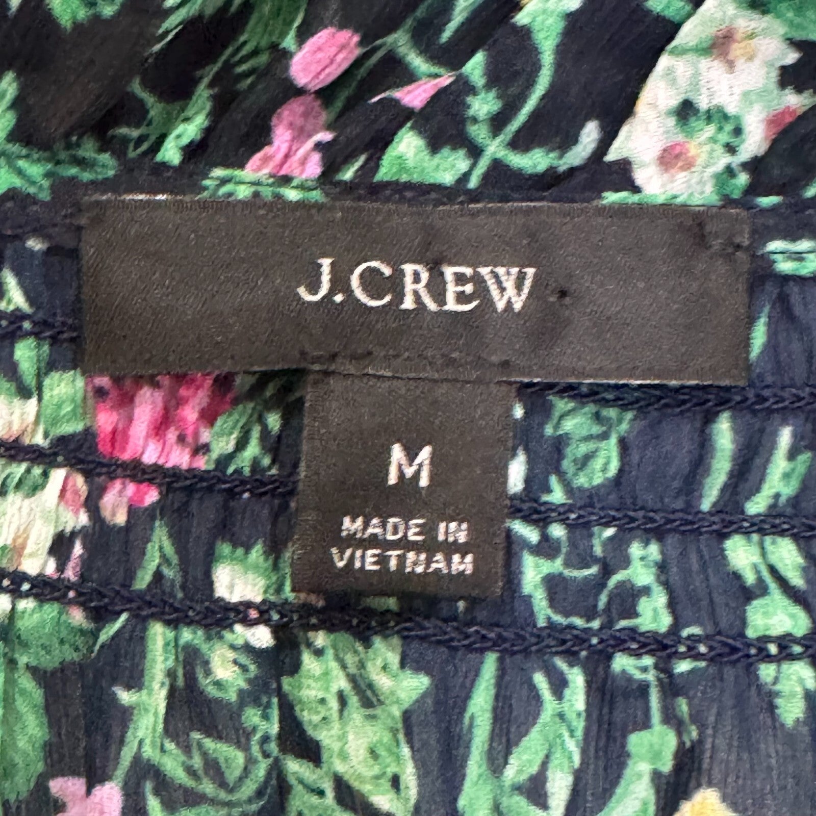 J. Crew Ruffle Top w Cami Size Medium Floral Garden Drapey Tie-Neck
