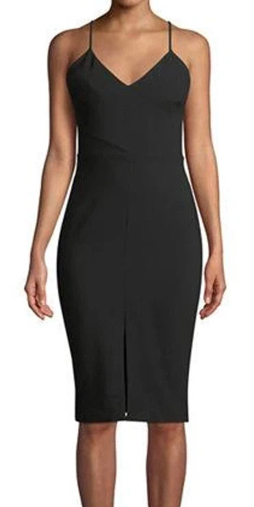 Likely Dress Size 8 Brooklyn Black Sleeveless V Neck Spaghetti Strap Midi Slit