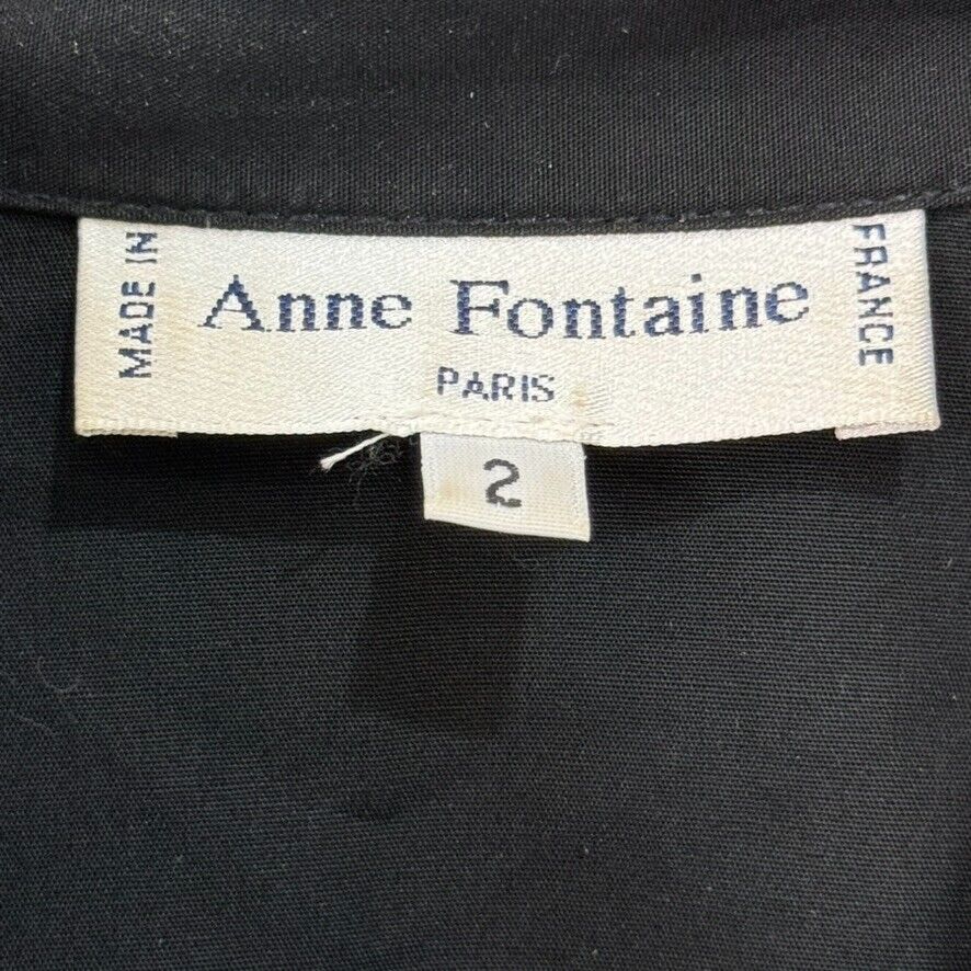 Anne Fontaine Black Lightweight Embroidered Zip Jacket US Size 6 (2)