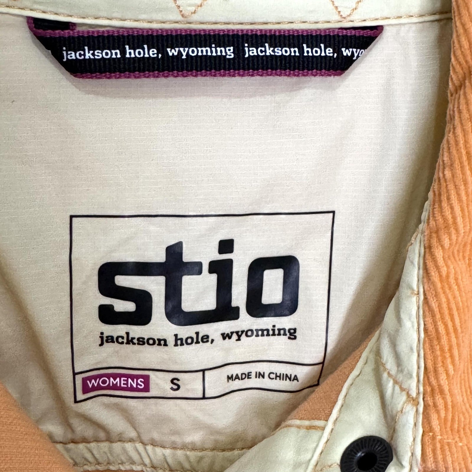 Stio Shirt Jacket Womens Small Orange Corduroy Organic Cotton Outdoor Western