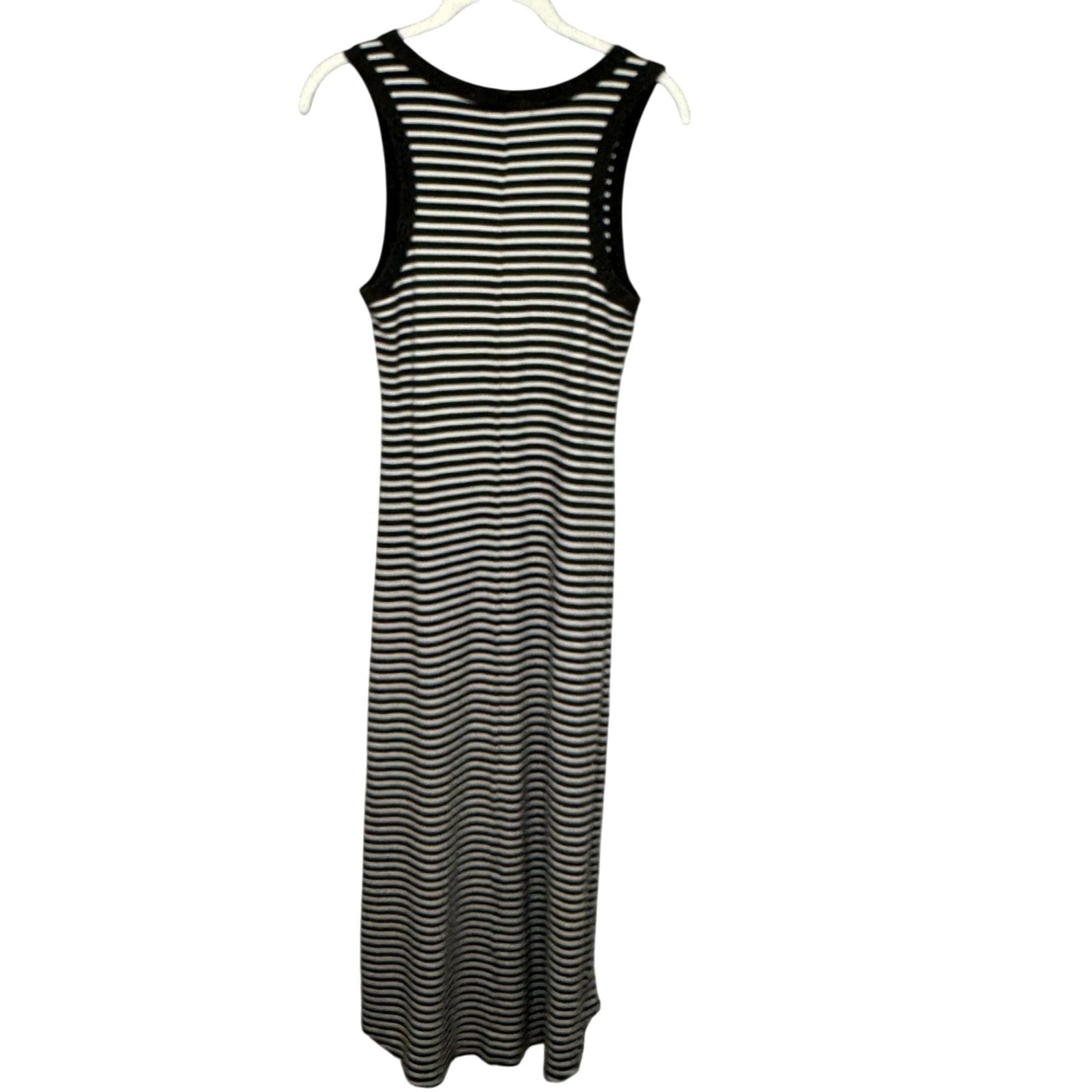 Z Supply Dress Womens Small Black White Striped Sleeveless Maxi Tank Stretch
