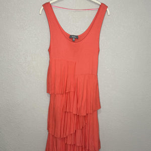 Neiman Marcus Dress Womens Large Tiered Ruffle Maxi Sleeveless Tank