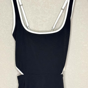Abercrombie & Fitch Dress Womens Small Black White Trim Cutout Fit Flare NWT