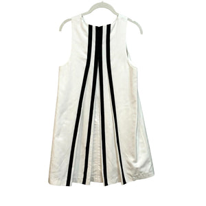 rag & bone Nora Ivory White Black Pleat Back Mini Shift Dress Size 4