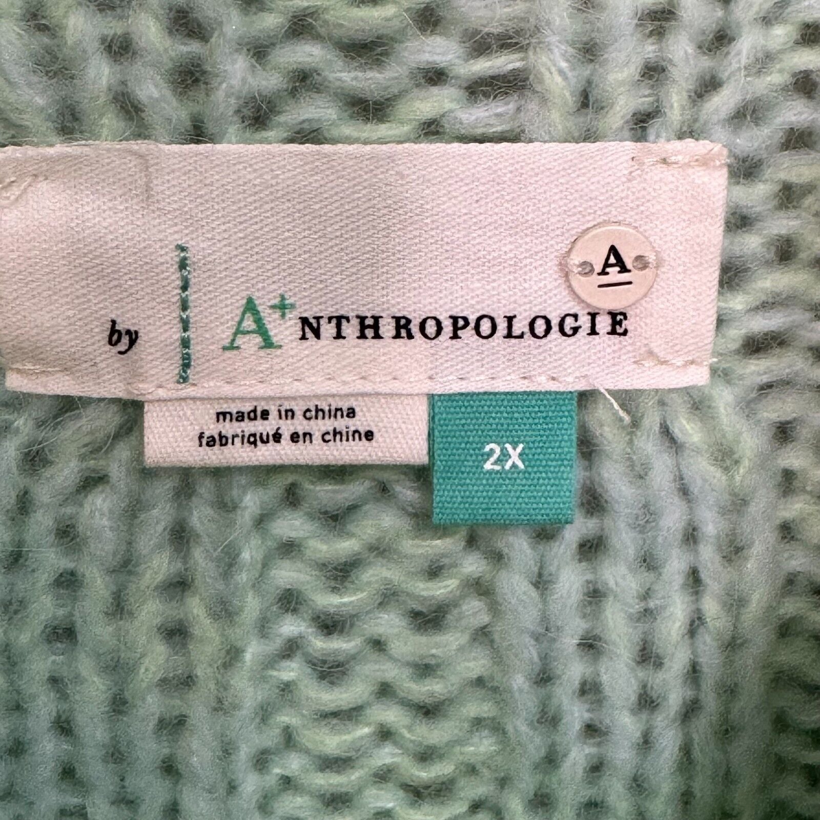 Anthropologie Mint Pastel Perri Ombre Tunic Sweater Size 2X