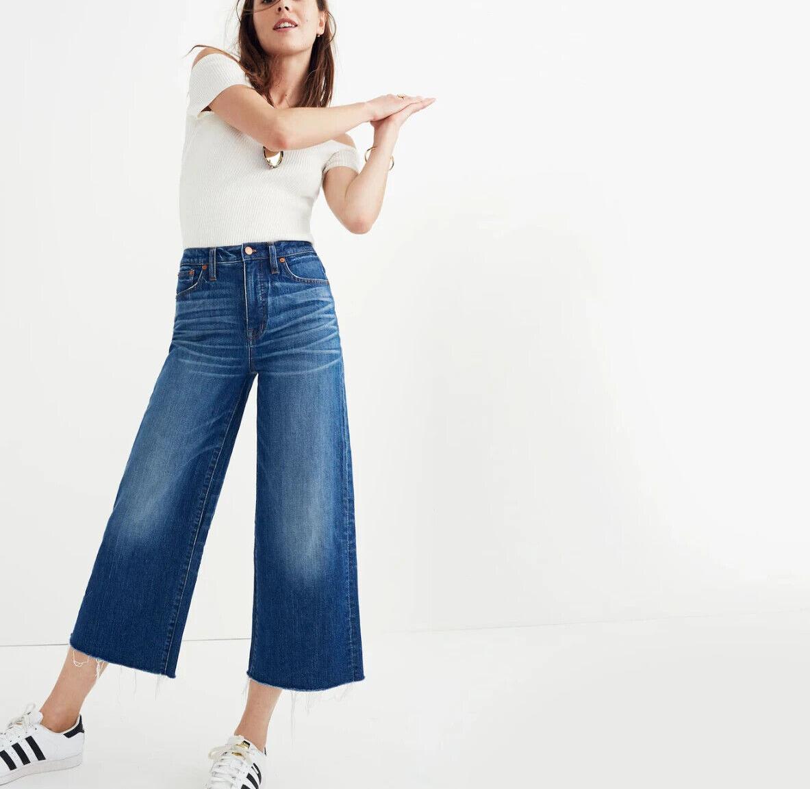 Madewell Wide-Leg Crop Jeans in Frida Wash Size 28