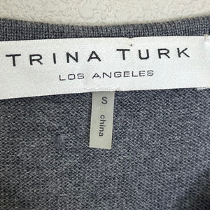 Trina Turk Gray Silver Sequin Sweater Dress Small